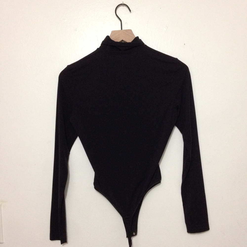 Henri Bendel Dark Brown Turtleneck Bodysuit Small